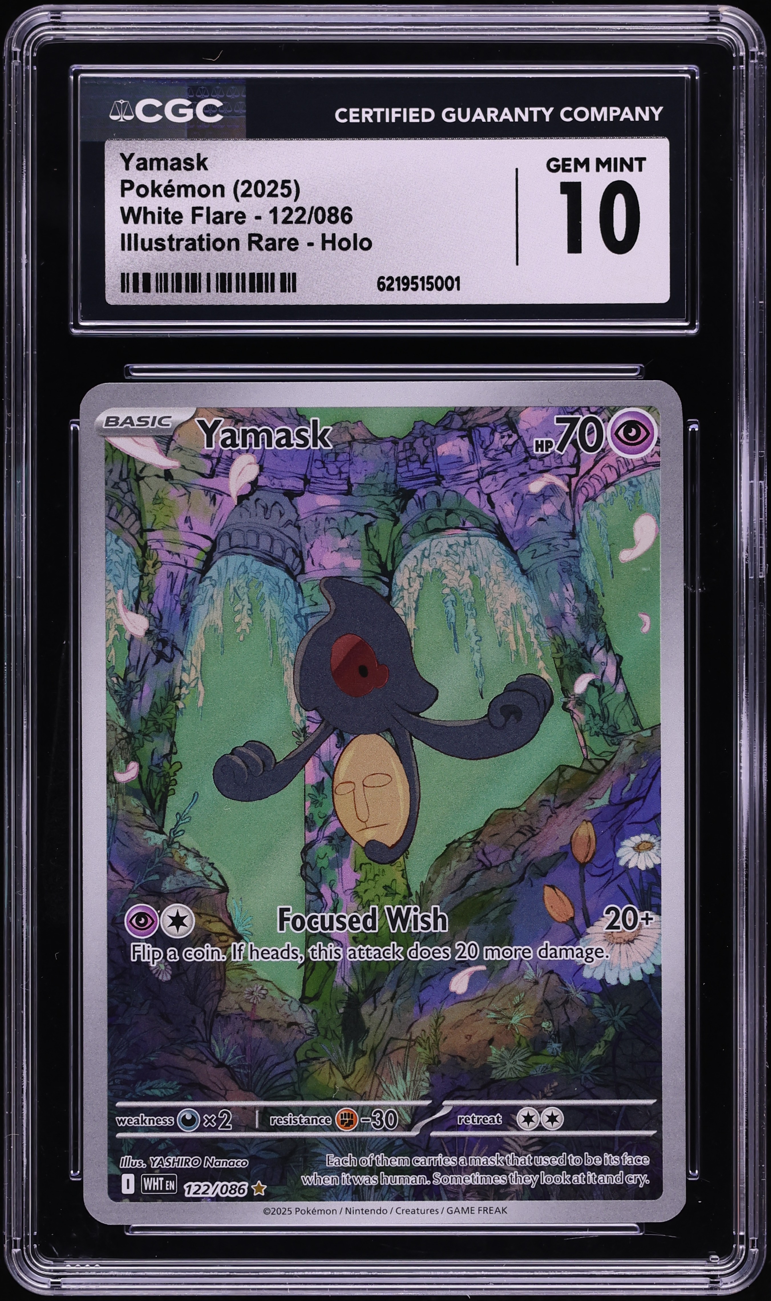 2025 Pokemon Scarlet & Violet White Flare IR Yamask #122 CGC 10 GEM MINT