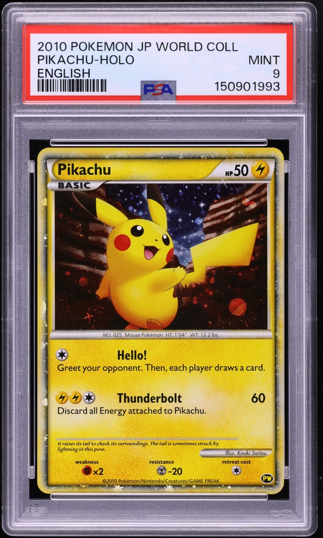 2010 Pokemon HeartGold & SoulSilver World Collection Holo Pikachu PSA 9 MINT