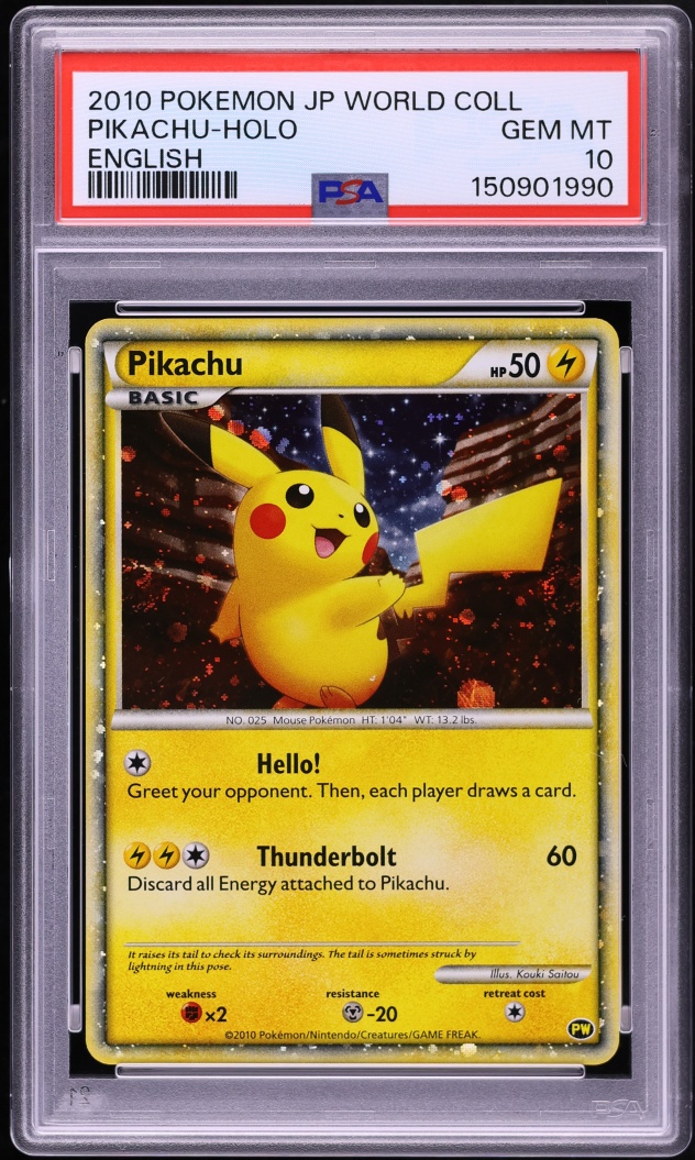 2010 Pokemon HeartGold & SoulSilver World Collection Holo Pikachu PSA 10 GEM MINT