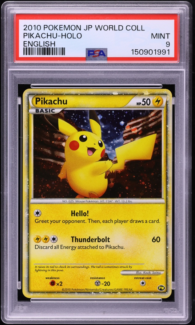 2010 Pokemon HeartGold & SoulSilver World Collection Holo Pikachu PSA 9 MINT