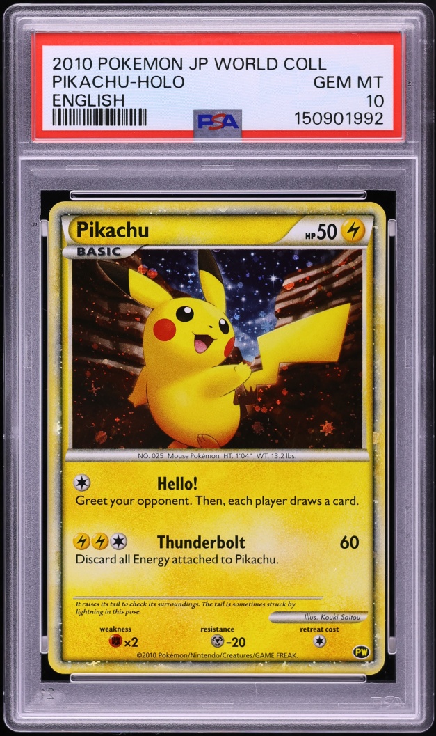 2010 Pokemon HeartGold & SoulSilver World Collection Holo Pikachu PSA 10 GEM MINT