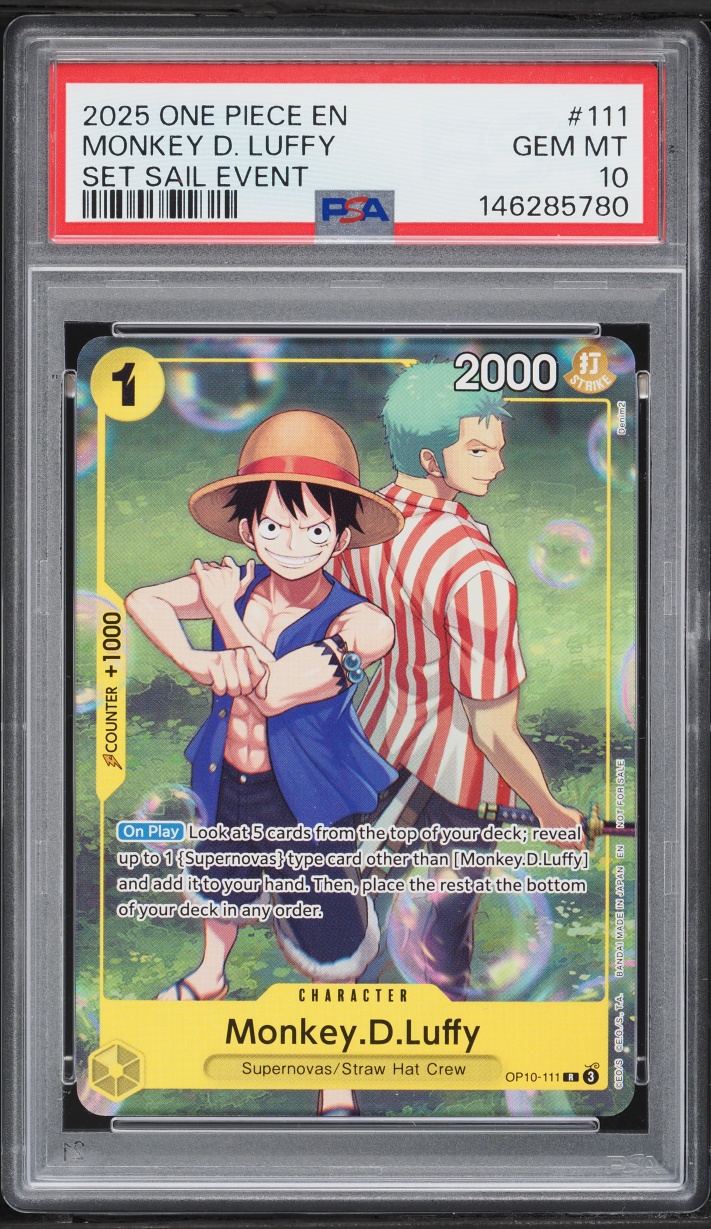 2025 One Piece Promo Set Sail Event Monkey D. Luffy #OP10-111 PSA 10 GEM MINT