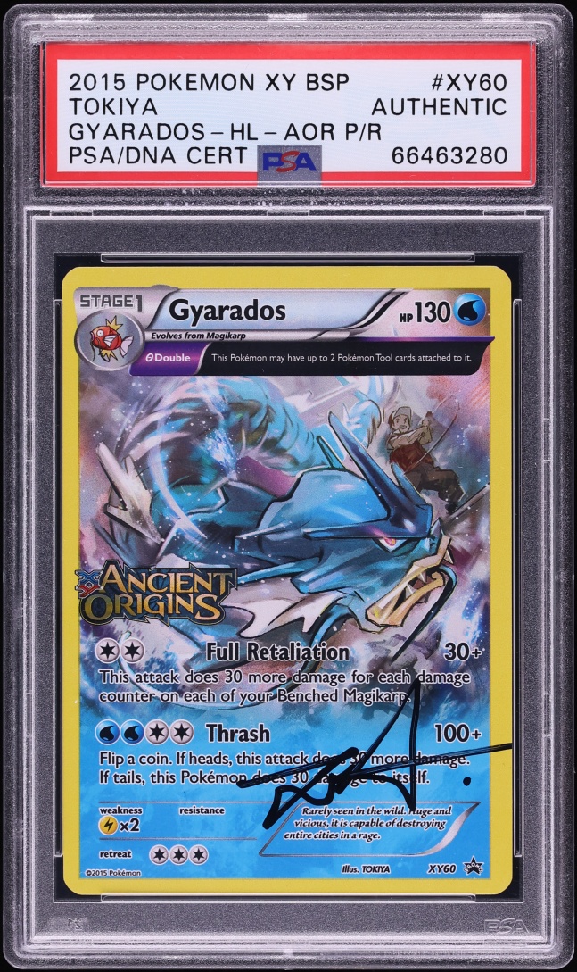 2015 Pokemon XY Promo Holo Gyarados Tokiya AUTO #XY60 PSA/DNA AUTH