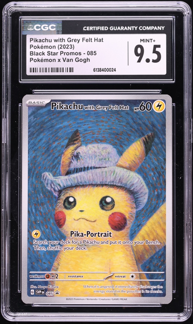 2023 Pokemon SV Promo Van Gogh Full Art Pikachu With Grey Felt Hat #85 CGC 9.5 MINT+