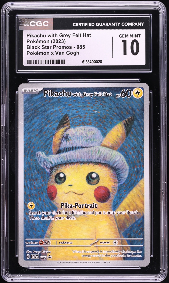 2023 Pokemon SV Promo Van Gogh Full Art Pikachu With Grey Felt Hat #85 CGC 10 GEM MINT