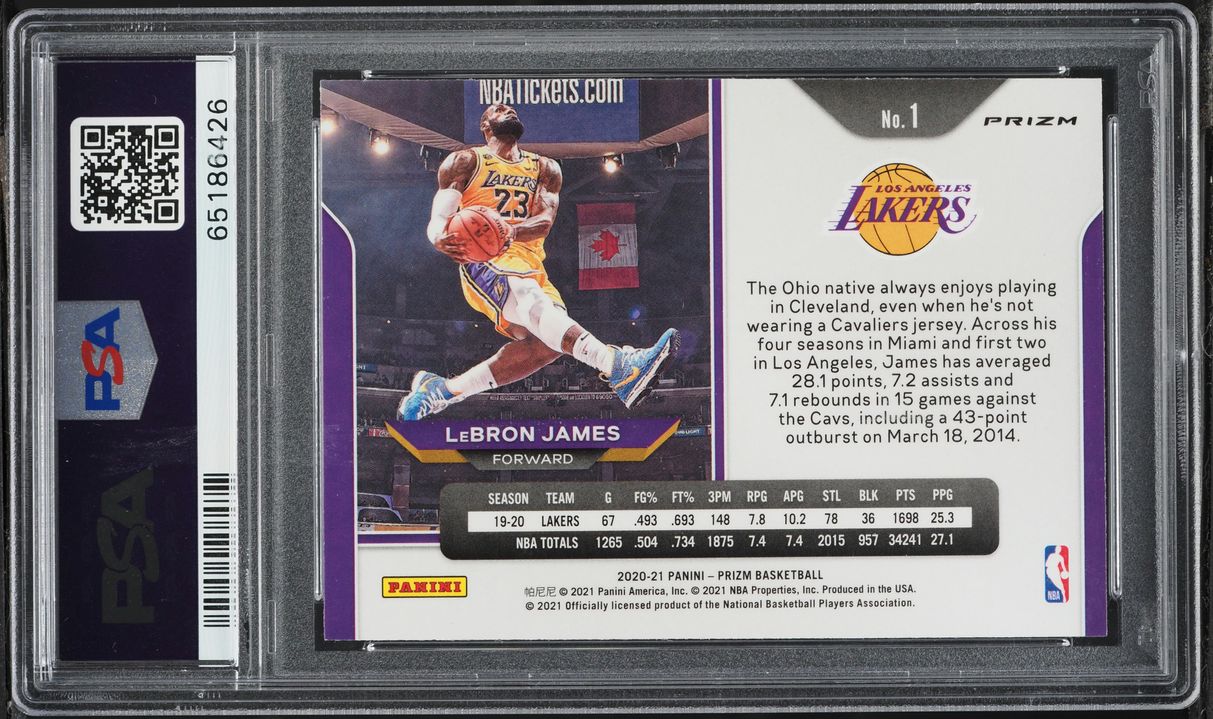2020 Panini Prizm Orange Ice LeBron James #1 PSA 10 GEM MINT