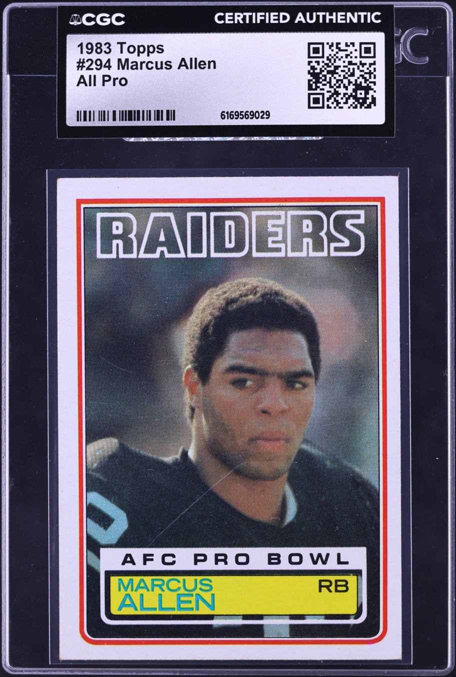 1983 Topps Football Marcus Allen ROOKIE #294 CGC AUTH
