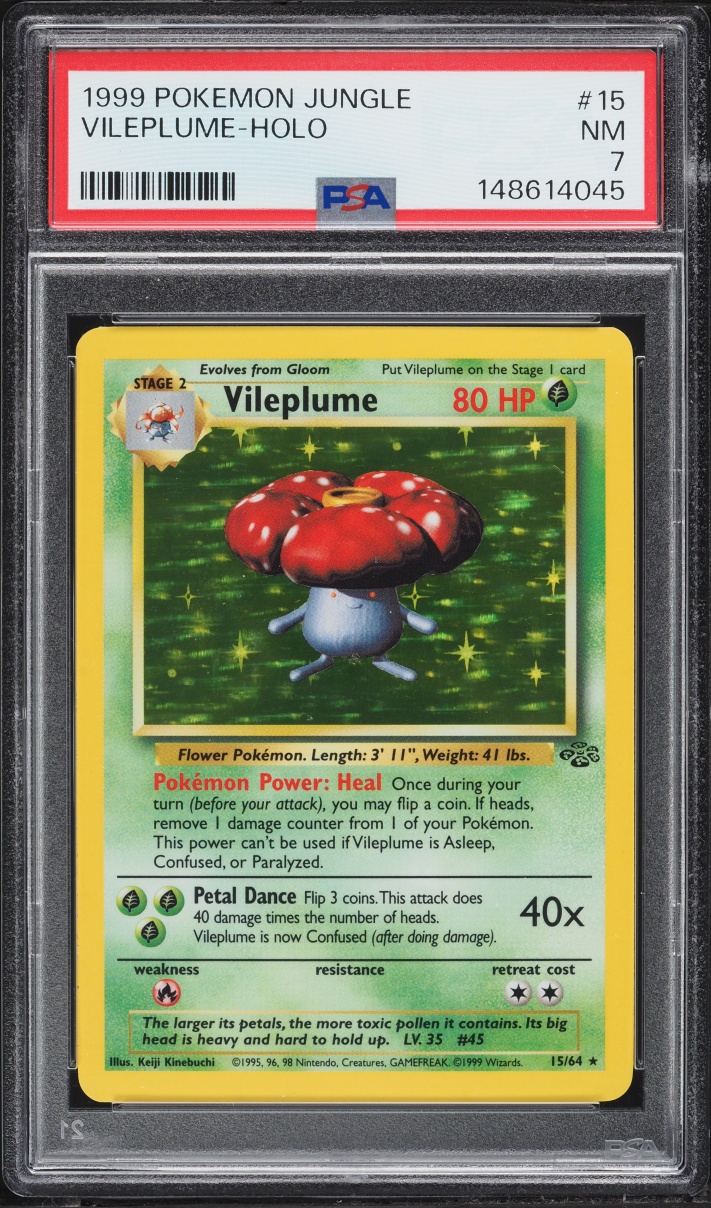 1999 Pokemon Jungle Holo Vileplume #15 PSA 7 NRMT