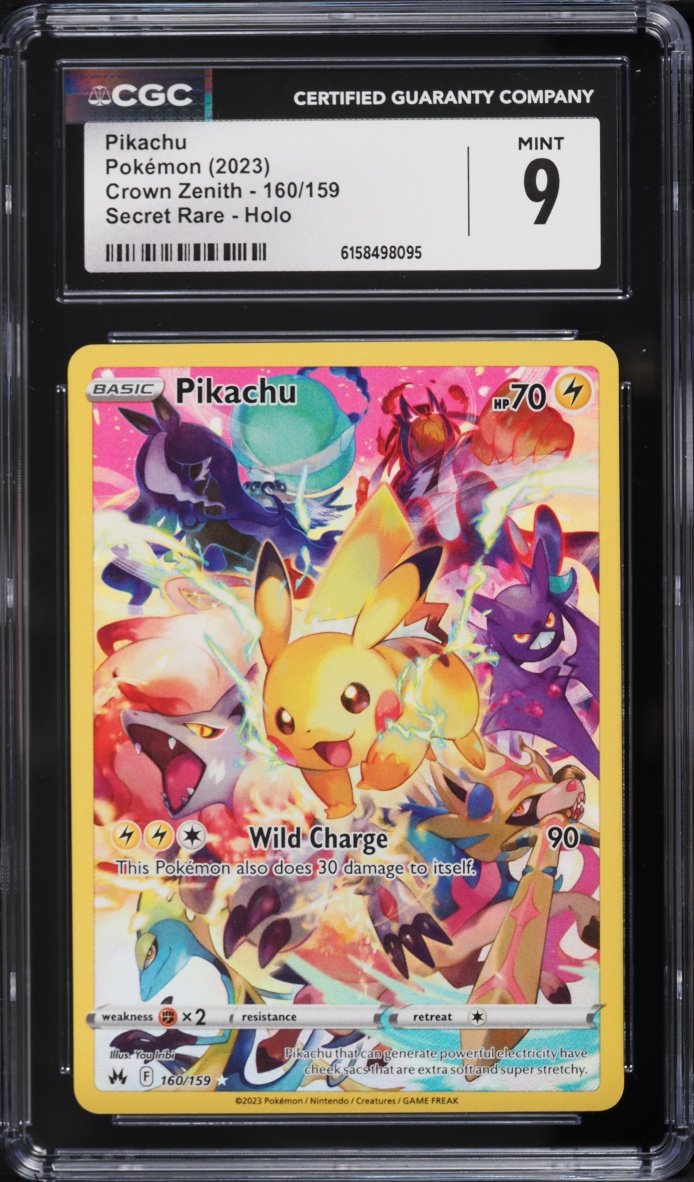 2023 Pokemon Sword & Shield Crown Zenith SEC Pikachu #160 CGC 9 MINT
