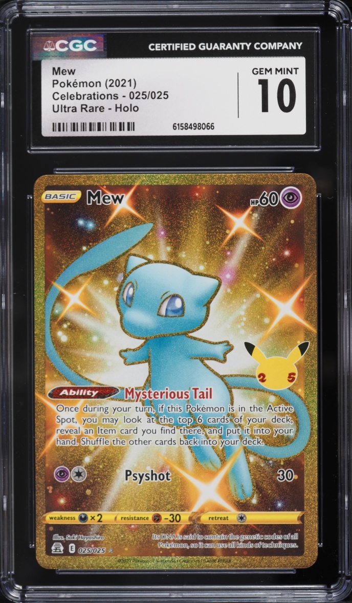 2021 Pokemon Sword & Shield Celebrations Gold Rare Mew #25 CGC 10 GEM MINT
