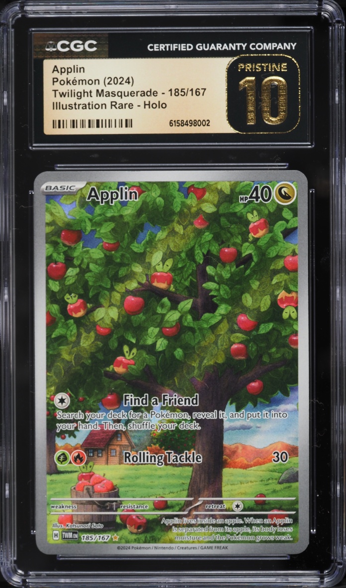 2024 Pokemon Scarlet & Violet Twilight Masquerade IR Applin #185 CGC 10 PRISTINE