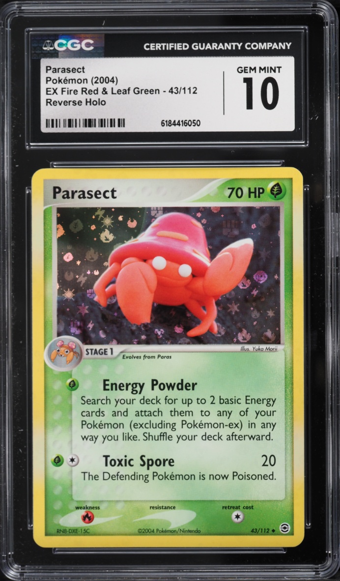 2004 Pokemon EX Fire Red & Leaf Green Reverse Holo Parasect #43 CGC 10 GEM MINT