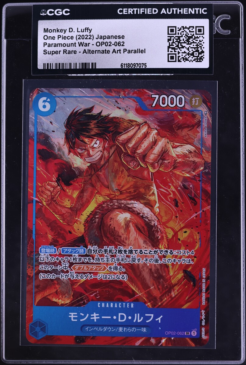 2022 One Piece Japanese Paramount War SR Monkey D. Luffy #OP02-062 CGC ...