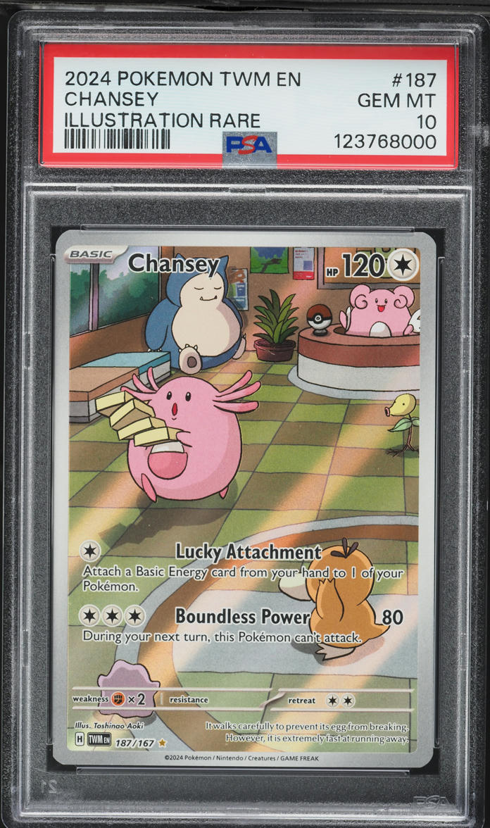 2024 Pokemon SV Twilight Masquerade Full Art Chansey #187 PSA 10 GEM MINT