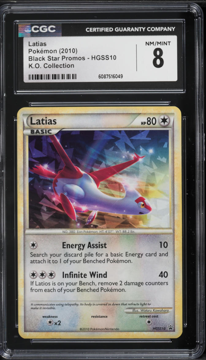 2010 Pokemon HeartGold & SoulSilver Black Star Promo K.O. Collection Latias #HGSS10 CGC 8 NM-MT