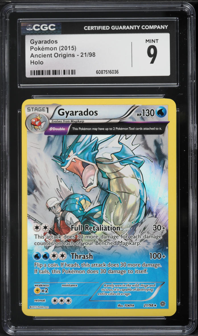 2015 Pokemon XY Ancient Origins Holo Gyarados #21 CGC 9 MINT