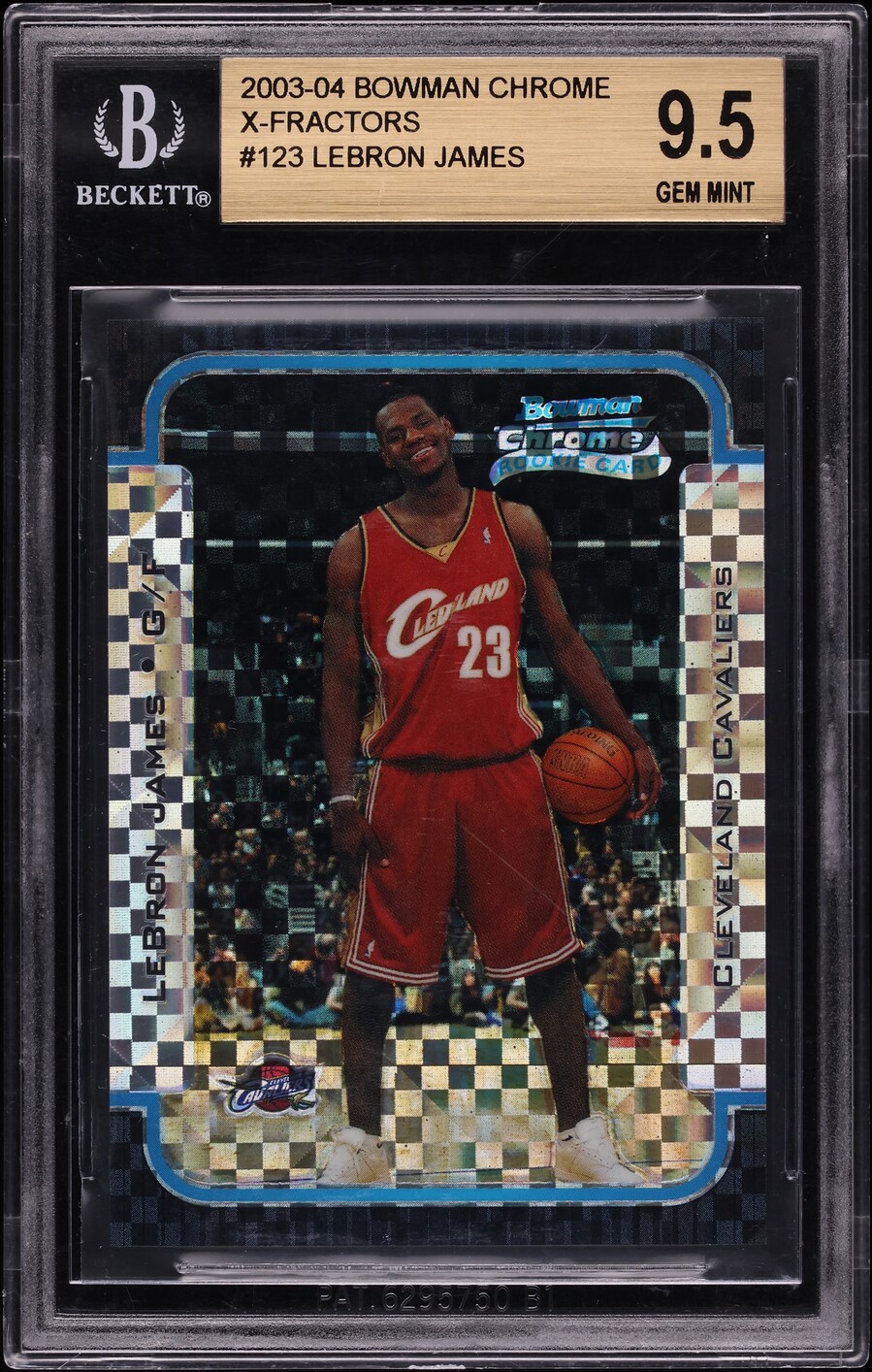 2003 Bowman Chrome Xfractor LeBron James ROOKIE /150 #123 BGS 9.5 GEM MINT