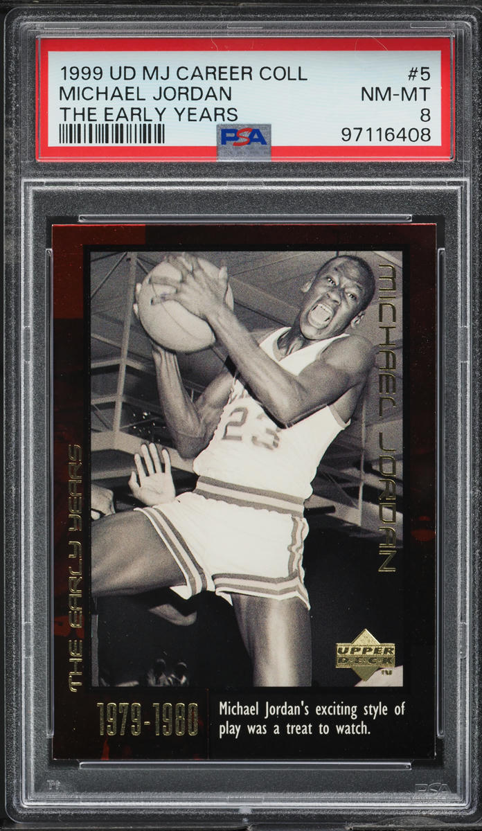1999 Upper Deck MJ Career Collection The Early Years Michael Jordan #5 PSA 8