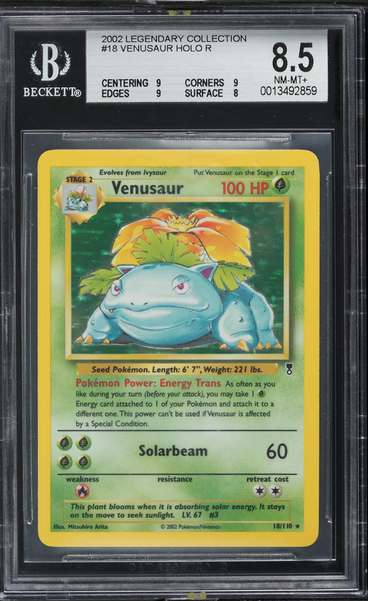 2002 Pokemon Legendary Collection Holo Venusaur #18 BGS 8.5 NM-MT+