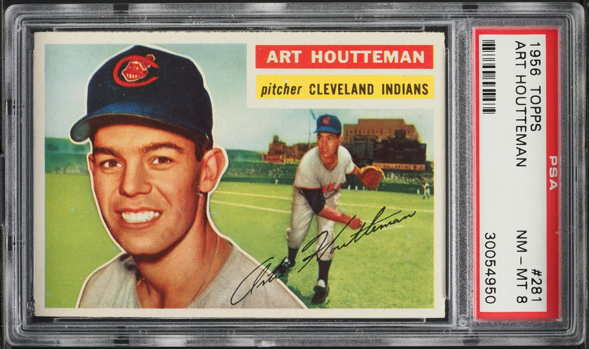 1956 Topps Art Houtteman #281 PSA 8 NM-MT