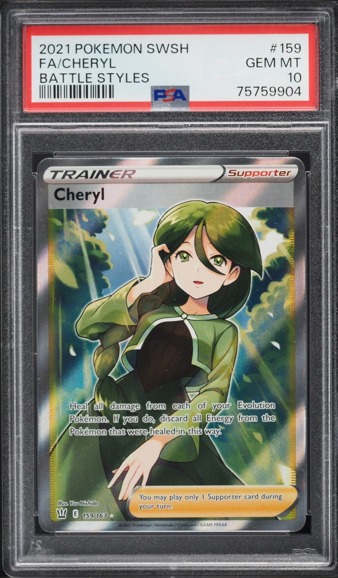 2021 Pokemon Sword & Shield Battle Styles Full Art Cheryl #159 PSA 10 GEM MINT