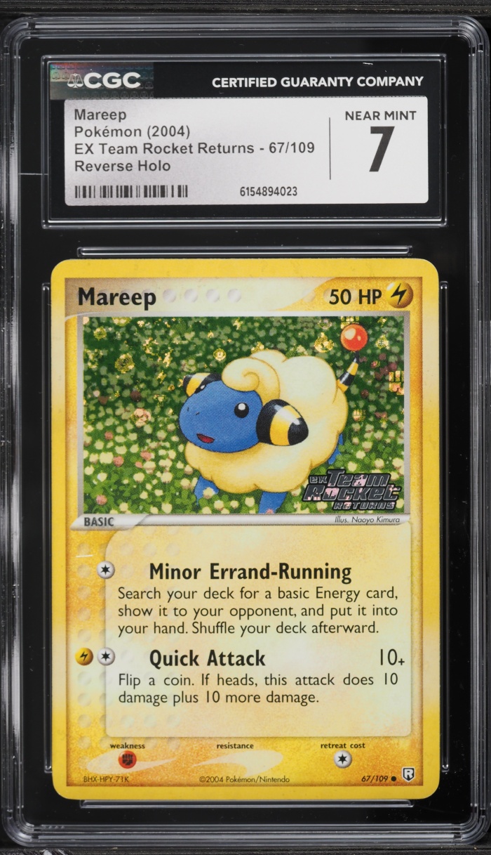 2004 Pokemon EX Team Rocket Returns Reverse Holo Mareep #67 CGC 7 NRMT
