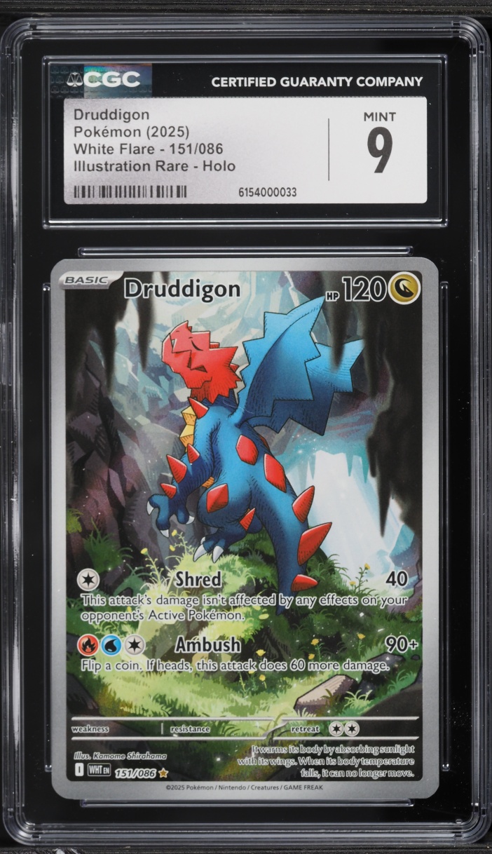 2025 Pokemon Scarlet & Violet White Flare IR Druddigon #151 CGC 9 MINT