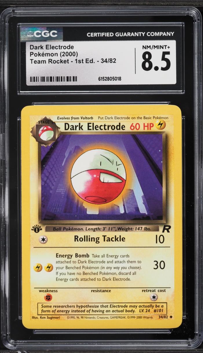 2000 Pokemon Team Rocket 1st Edition Dark Electrode #34 CGC 8.5 NM-MT+