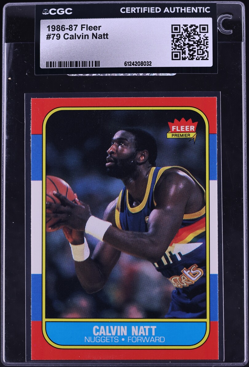 1986 Fleer Basketball Calvin Natt #79 CGC AUTH