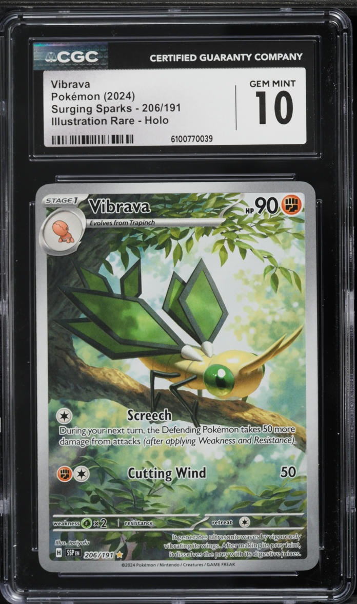 2024 Pokemon Scarlet & Violet Surging Sparks IR Vibrava #206 CGC 10 GEM MINT