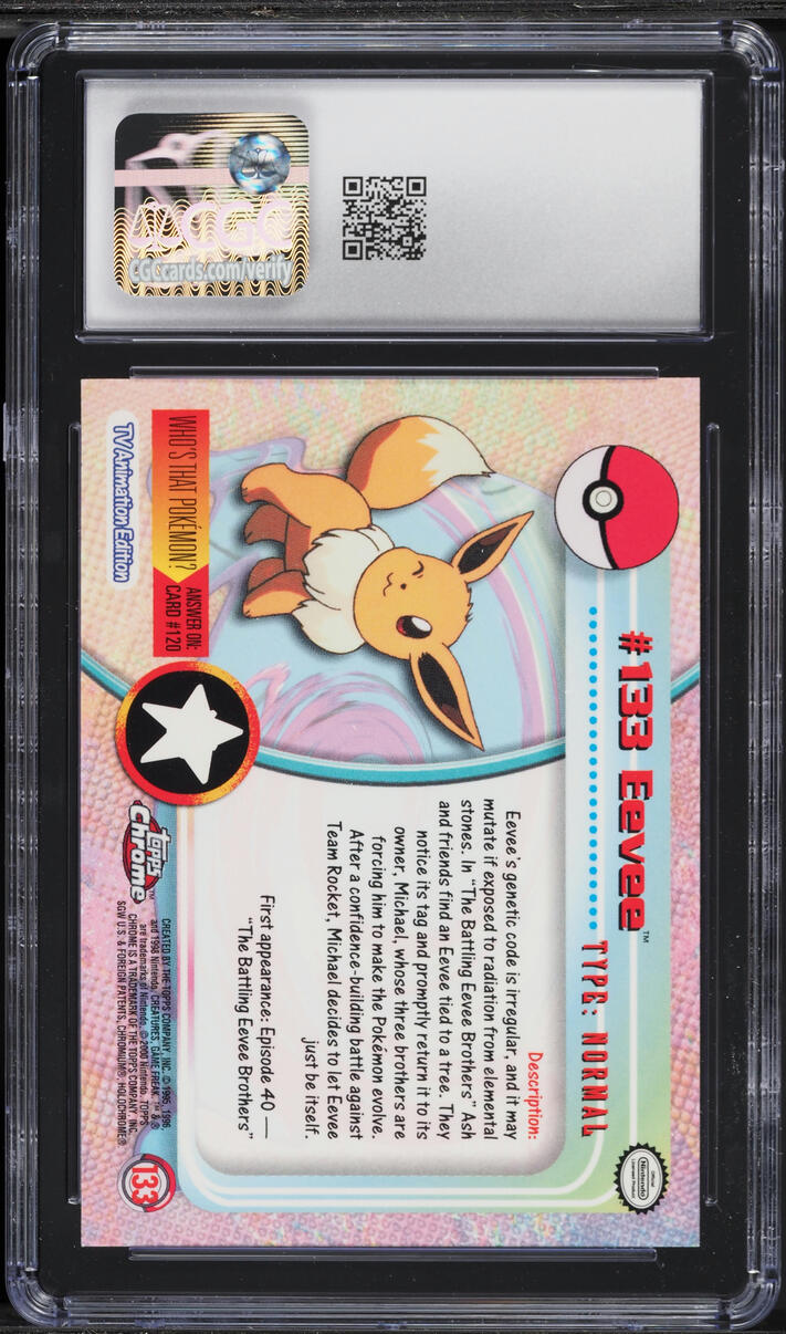 2000 Topps Chrome Pokemon Series 2 Eevee #133 CGC 10 GEM MINT