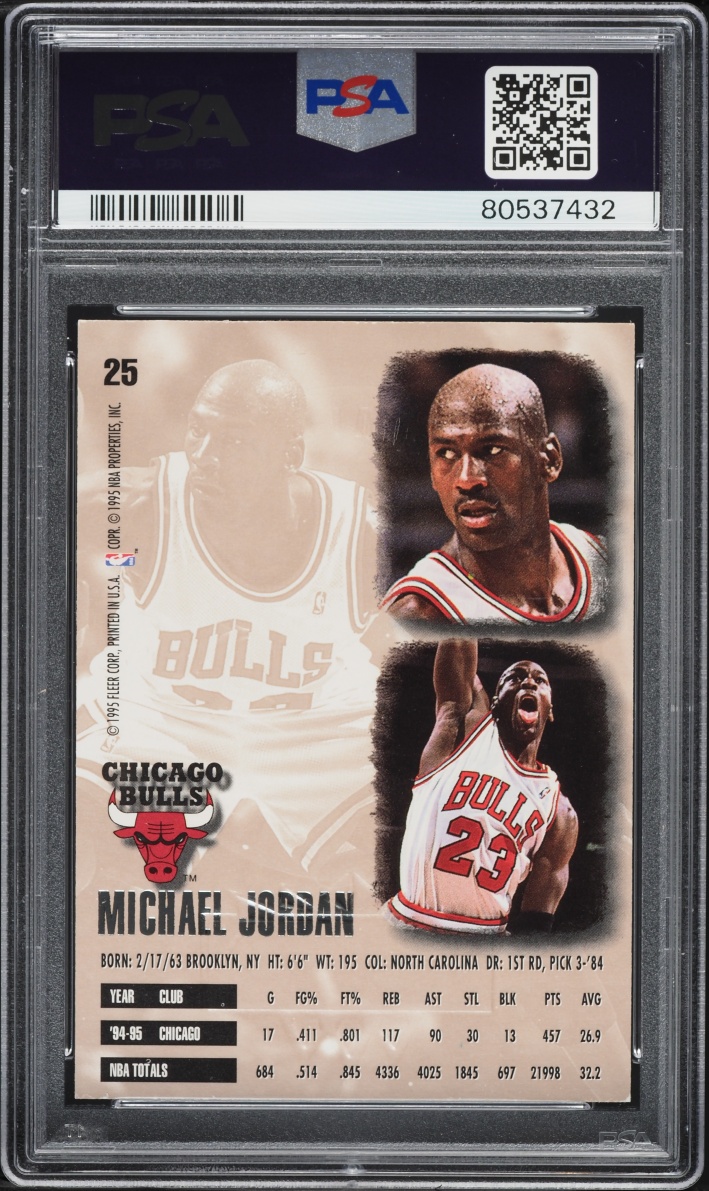 1995 Ultra Gold Medallion Michael Jordan #25 PSA 7 NRMT