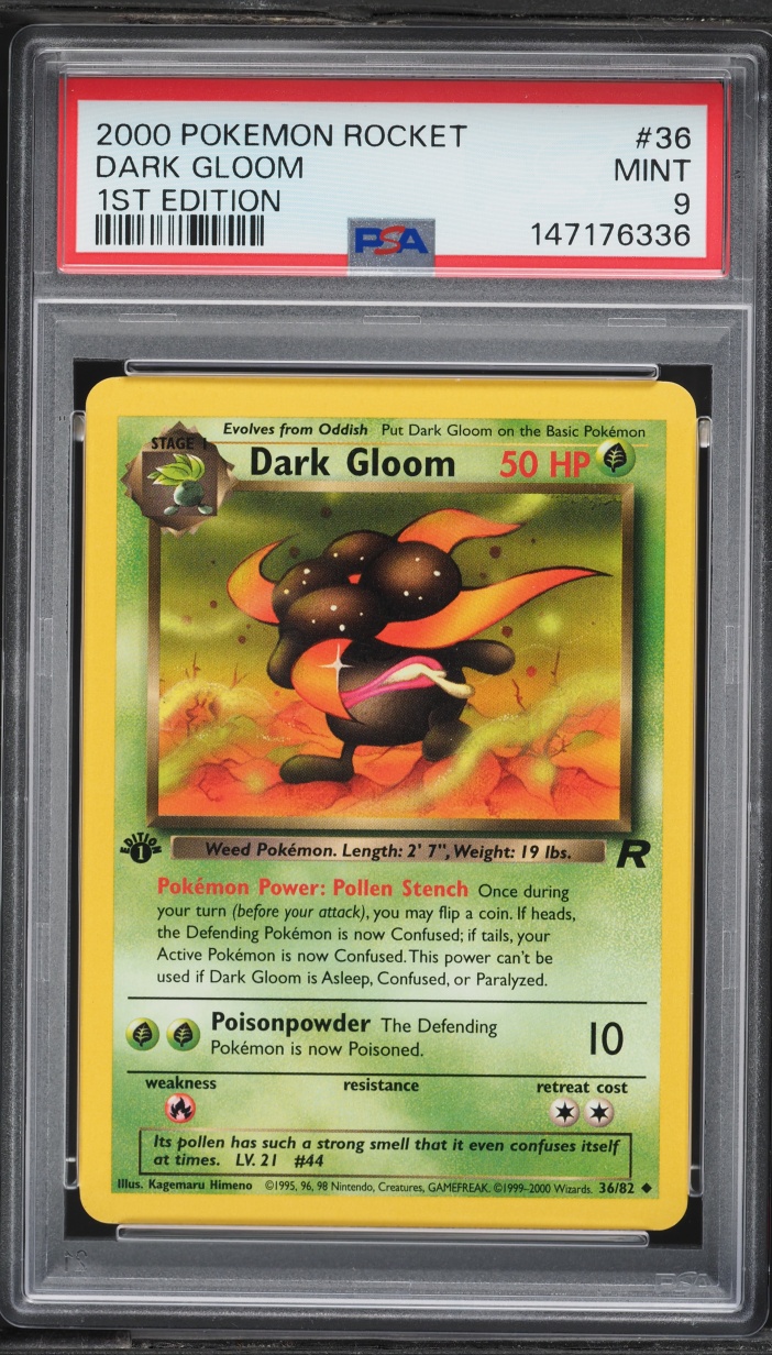 2000 Pokemon Team Rocket 1st Edition Dark Gloom #36 PSA 9 MINT