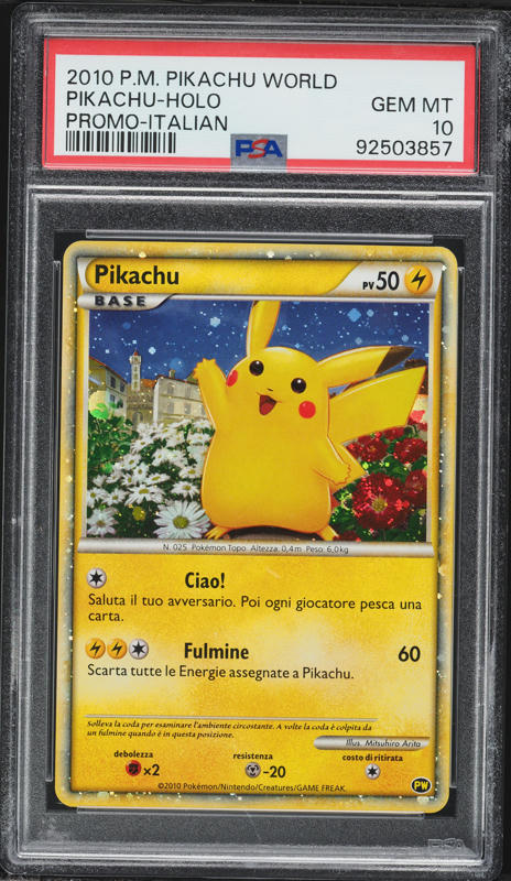PSA 10 Pikachu イタリア ピカチュウワールド 2010 2010 Pokemon World Collection Holo Pikachu PSA 10 GEM MINT on
