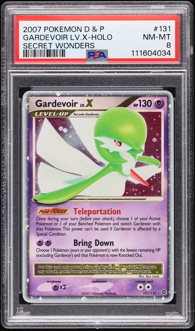 2007 Pokemon Diamond & Pearl Secret Wonders Holo Gardevoir Lv.X #131 PSA 8 NM-MT