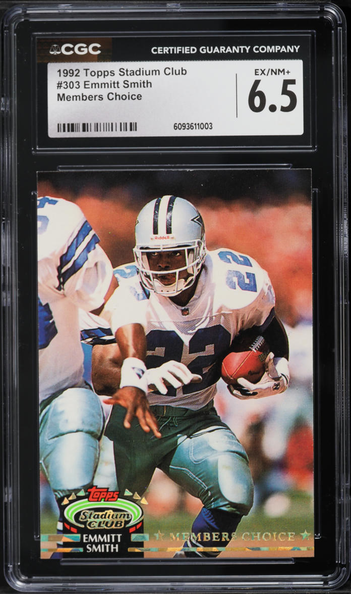 1992 Stadium Club Members Choice Emmitt Smith #303 CGC 6.5 EXMT+