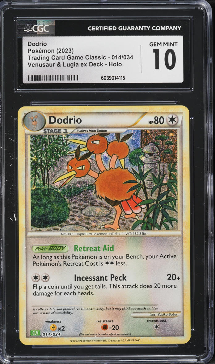 2023 Pokemon TCG Classic Collection Holo Dodrio #14 CGC 10 GEM MINT
