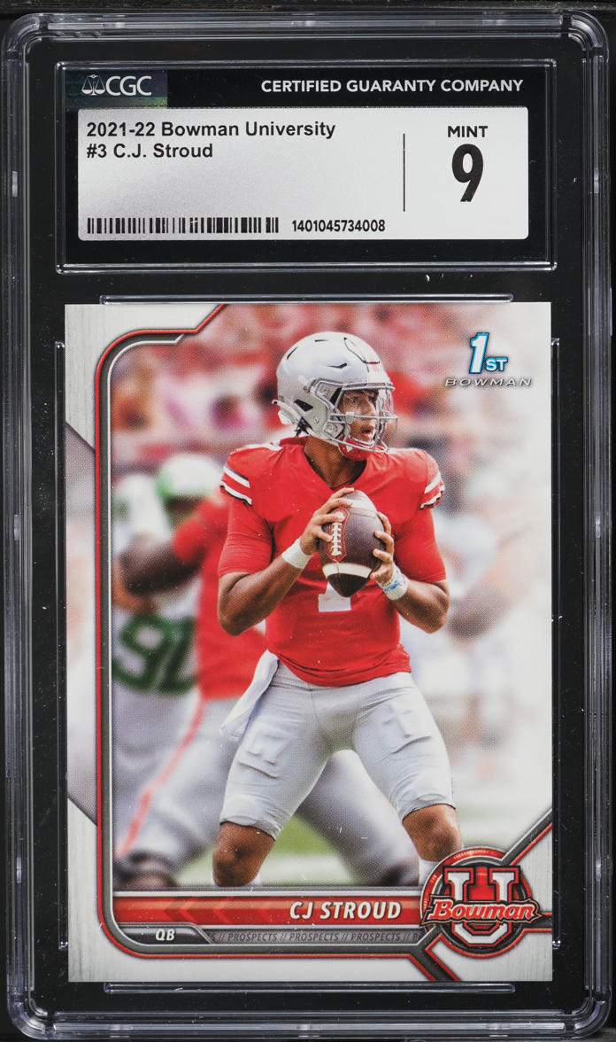 2021 Bowman University C.J. Stroud ROOKIE #3 CGC 9 MINT