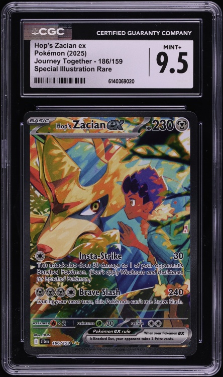 2025 Pokemon Scarlet & Violet Journey Together SIR Hop's Zacian EX #186 CGC 9.5 MINT+