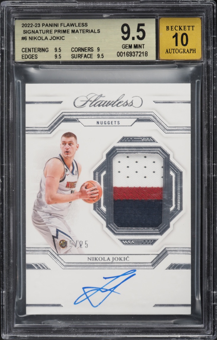 2022 Panini Flawless Prime Nikola Jokic PATCH AUTO /25 #SPA-NKJ BGS 9.5 GEM MINT