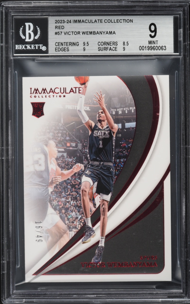 2023 Immaculate Collection Red Victor Wembanyama ROOKIE /49 #57 BGS 9 MINT