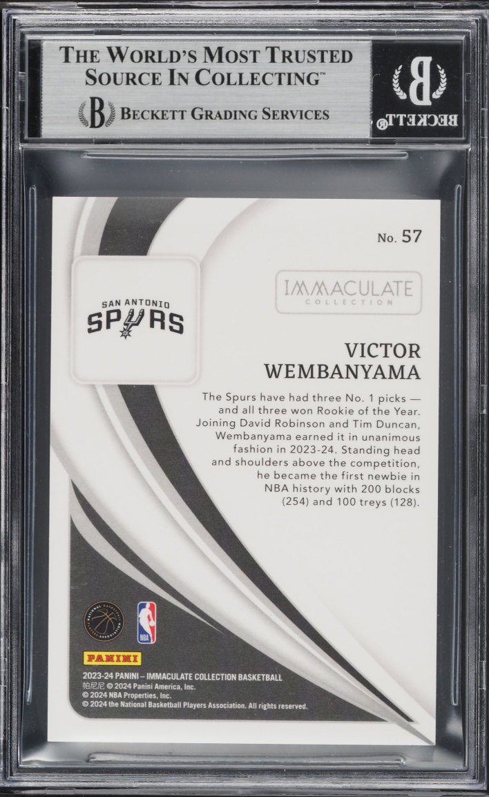 2023 Immaculate Collection Red Victor Wembanyama ROOKIE /49 #57 BGS 9 MINT