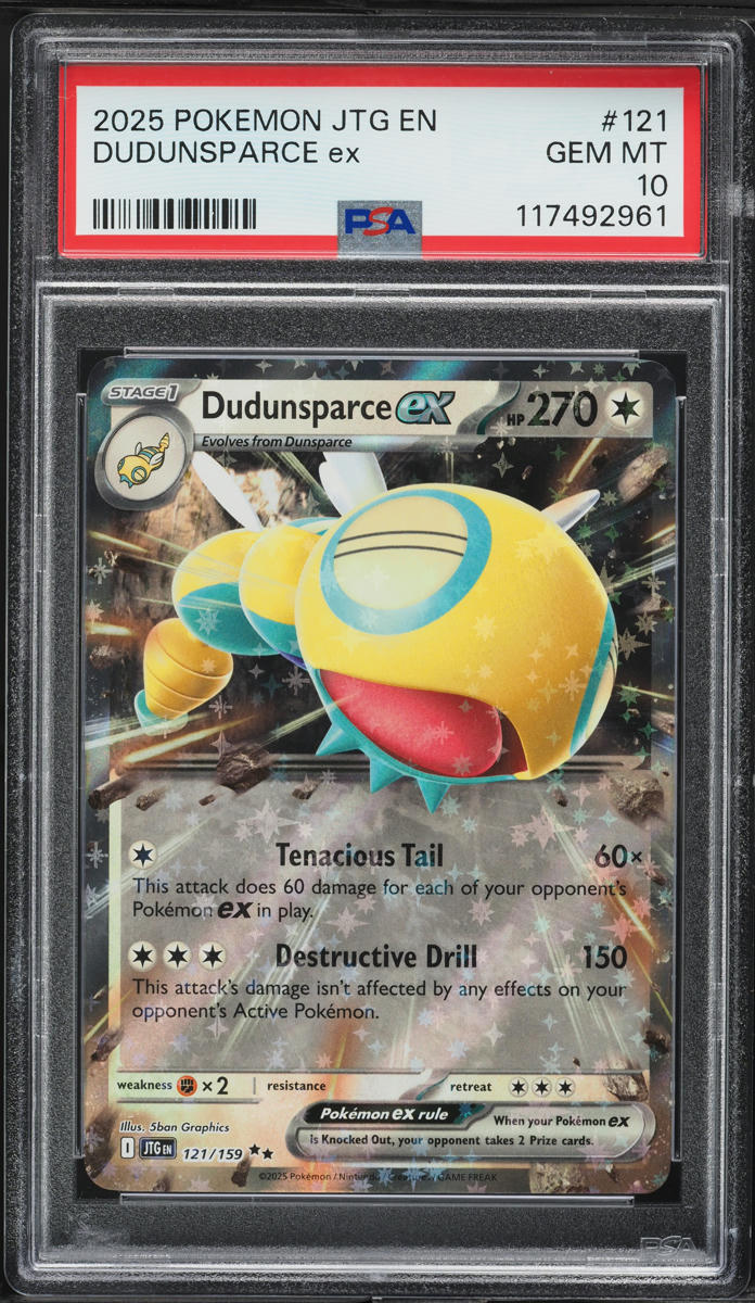 2025 Pokemon SV Journey Together Holo Dudunsparce ex #121 PSA 10 GEM MINT