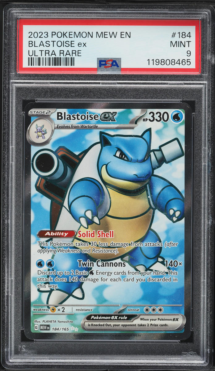 2023 Pokemon Scarlet & Violet 151 Full Art Blastoise ex #184 PSA 9 MINT