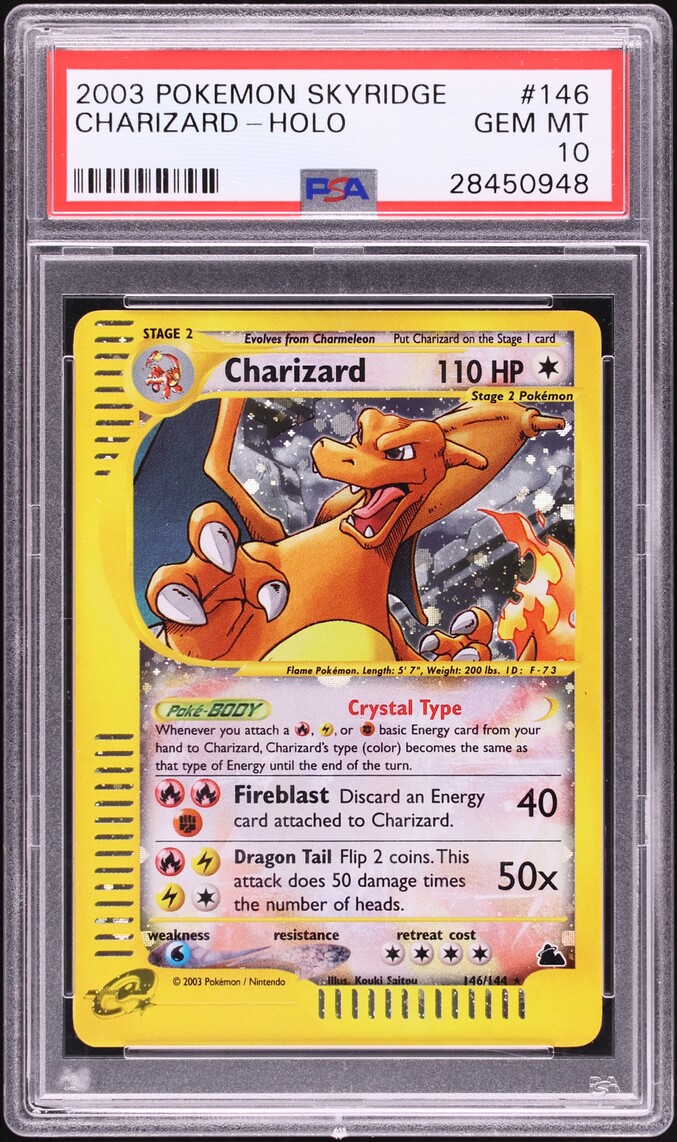 2003 Pokemon Skyridge Holo Crystal Charizard #146 PSA 10 GEM MINT