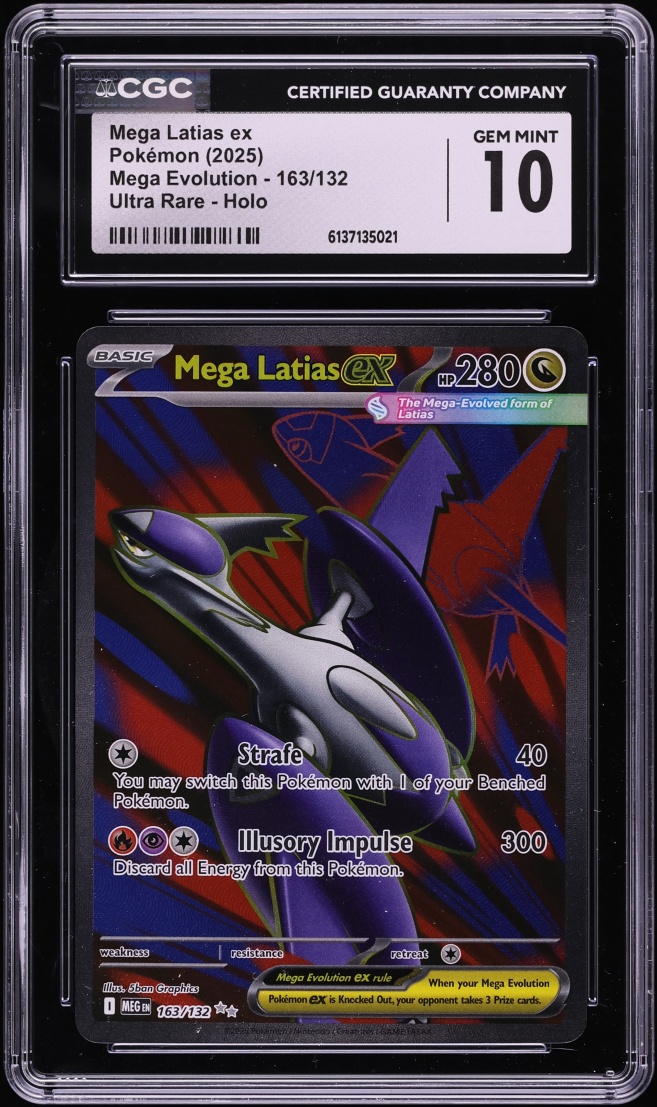 2025 Pokemon Mega Evolution Full Art Mega Latias Ex #163 CGC 10 GEM MINT