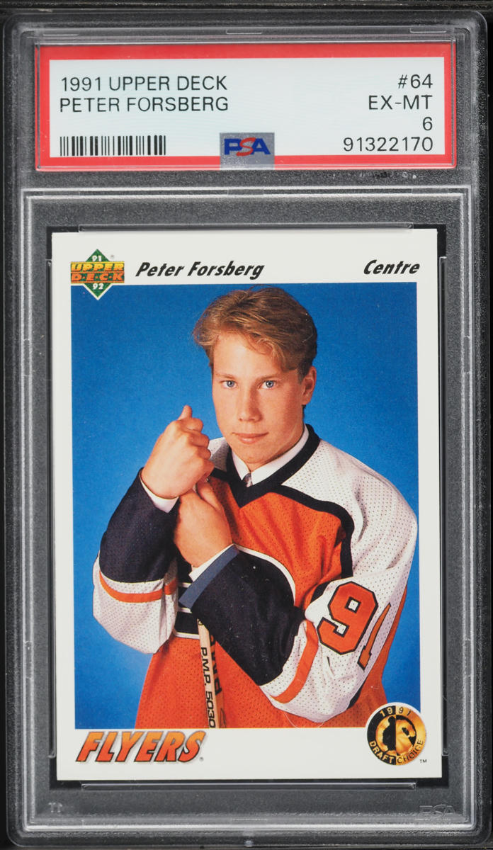 1991 Upper Deck Hockey Peter Forsberg ROOKIE #64 PSA 6 EXMT