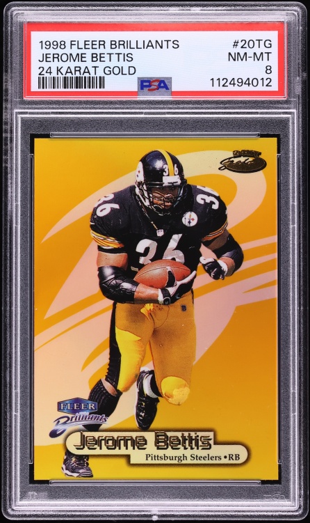 1998 Fleer Brilliants 24-Karat Gold Jerome Bettis /24 #20TG PSA 8 NM-MT - Photo 1
