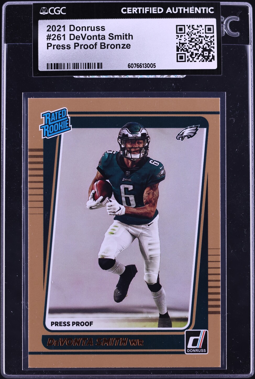 2021 Donruss Press Proof Bronze DeVonta Smith ROOKIE #261 CGC AUTH