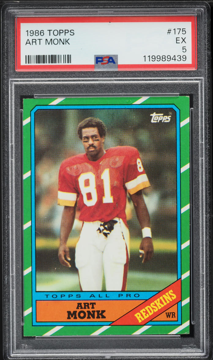 1986 Topps Football Art Monk #175 PSA 5 EX
